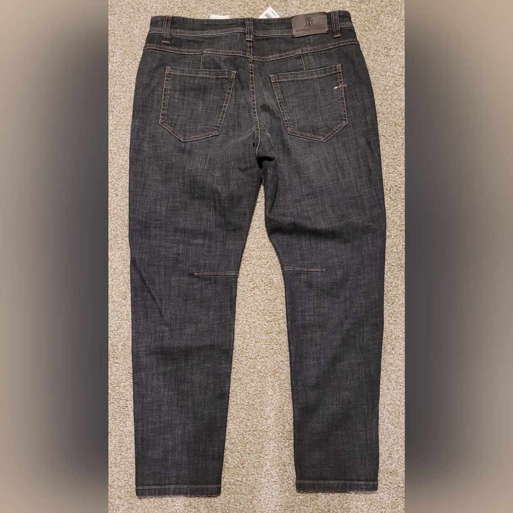 Brunello Cucinelli Women's Equestrian Straight Dark Denim Jeans Sz 10 $1495 NWT
